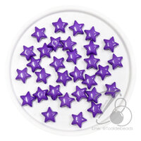 ลูกปัดอะคริลิค 10มม. ลายดาว สีม่วง (500 กรัม)