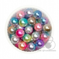 ลูกปัดหลากสี 10มม. คละสี (50 กรัม)