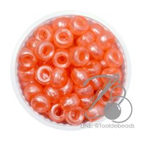 ลูกปัดกิโล ตราจระเข้ กระดูกงู 8มม. โทนมุก สีส้ม (15 กรัม)