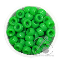ลูกปัดกิโล ตราจระเข้ กระดูกงู 8มม. สีสด สีเขียวตอง (100 กรัม)