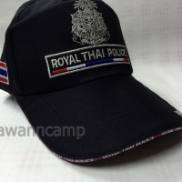 หมวกแก๊ปตำรวจ ตราแผ่นดิน ปักแถบ Royal Thai Police