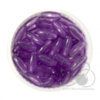 ลูกปัดกิโล ตราจระเข้ เม็ดข้าว 13มม. สีใส สีม่วง (15 กรัม)