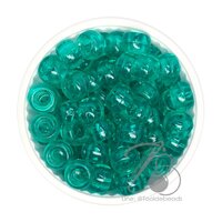 ลูกปัดกิโล ตราจระเข้ กระดูกงู 8มม. สีใส สีเขียวปีกแมลงทับ (100 กรัม)