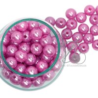 ลูกปัดมุกพลาสติก 10มม. สีม่วงหวาน (450 กรัม)