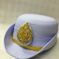 หมวกหม้อตาลข้าราชการ หน้าสิงห์ สีขาว (ญ)