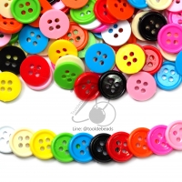 กระดุม 22/4 15มม. ขอบเล็ก คละสี (15 กรัม)