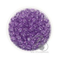ลูกปัดกิโล ตราเสือ 6มม. สีใส สีม่วง (100 กรัม)