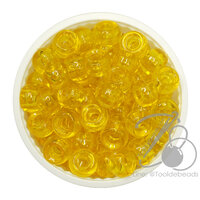 ลูกปัดกิโล ตราจระเข้ กระดูกงู 8มม. สีใส สีเหลืองทอง (100 กรัม)