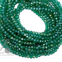 คริสตัลโมดาห์ 4มม. ทรงซาลาเปา สีเขียวปีกแมลงทับ (90 เม็ด)