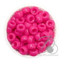 ลูกปัดกิโล ตราจระเข้ กระดูกงู 8มม. สีสด สีโอรสเข้ม (100 กรัม)