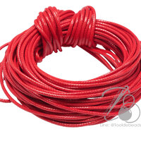 เชือกคอตตอน 1.5มม. เนื้อเงา สีแดง (10 หลา)
