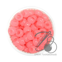 ลูกปัดกิโล ตราจระเข้ กระดูกงู 8มม. สีหวาน สีโอรส (1 กิโลกรัม)