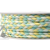 เชือกเปียสาม 6มม. สีครีม-สีเขียวมิ้นท์อ่อน-สีเหลืองอ่อน (18 หลา)