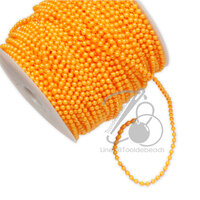 มุกเส้น 3มม. ทรงกลม สีส้ม (50 หลา)