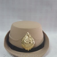 หมวกหม้อตาล ข้าราชการ หน้าสิงห์ สีกากี (ญ)