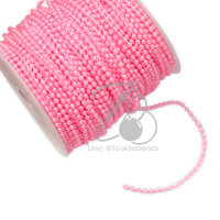 มุกเส้น 3มม. ทรงกลม สีชมพู (50 หลา)