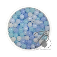 ลูกปัดกิโล ตราเสือ 6มม. สีหวานใหม่ คละสีทะเล (1 กิโลกรัม)