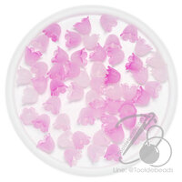 ลูกปัดอะคริลิค 8*10มม. ตัวครอบดอกไม้ สีชมพู สีหวาน (500 กรัม)
