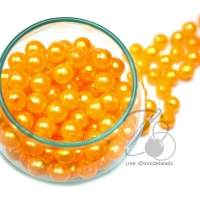ลูกปัดมุกพลาสติก 8มม. สีเหลืองทอง (100 กรัม)