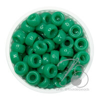 ลูกปัดกิโล ตราจระเข้ กระดูกงู 8มม. สีสด สีเขียวเข้ม (100 กรัม)