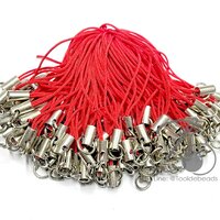 สายห้อยโทรศัพท์ ไม่มีก้ามปู สีแดง (100 ชิ้น)