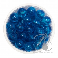 ลูกปัดกิโล ตราเสือ 10มม. สีใส สีฟ้าเข้ม (15 กรัม)