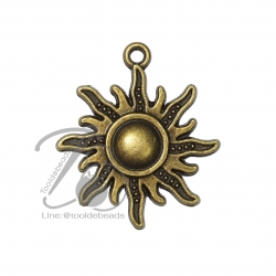 จี้เหล็ก 446 25มม. ลายพระอาทิตย์ สีสนิม (1 ชิ้น) SKU-06022