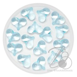ลูกปัดอะคริลิค 20มม. ลายหัวใจแหลม สีฟ้าใส (15 กรัม) SKU-17048