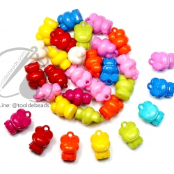 จี้อะคริลิค 12*19มม. ลายกบ คละสีสด (15 กรัม) SKU-04954