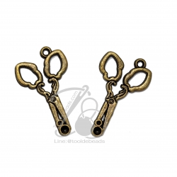 จี้เหล็ก 503 16*26มม. ลายกรรไกร สีสนิม (1 ชิ้น) SKU-06128