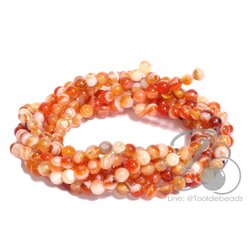 หิน Orange Agate 4มม. (90 เม็ด) SKU-09292