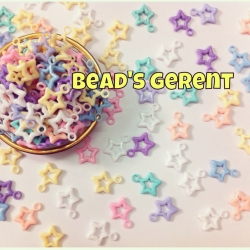 จี้พาสเทล ลายดาว รูกลาง (10 กรัม) SKU-01488