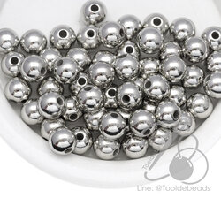 ลูกปัดพลาสติก 10มม. ทรงกลม สีทองอ่อน (10 กรัม) SKU-16985