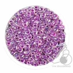 ลูกปัดเม็ดทราย 6/0 สอดไส้ สีม่วง (450 กรัม) SKU-03591