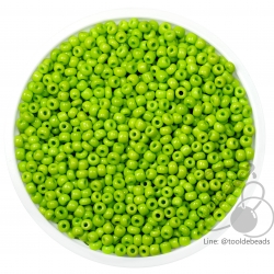 ลูกปัดเม็ดทราย 12/0 โทนด้าน สีเขียวตอง (450 กรัม) SKU-04084