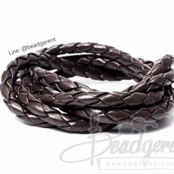 เชือกหนังเทียม แบบเกลียว 5มม. สีน้ำตาล (1 หลา) SKU-00827