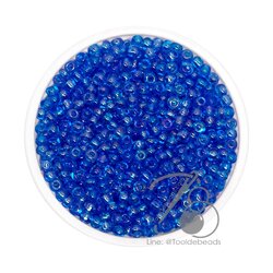 ลูกปัดเม็ดทราย 8/0 โทนรุ้ง สีฟ้าเข้ม (450 กรัม) SKU-04021