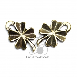 จี้เหล็ก 310 13*19มม. ลายใบโคลเวอร์ สีสนิม (1 ชิ้น) SKU-00779