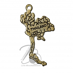 จี้เหล็ก 454 29*51มม. ลายประเทศไทย สีสนิม (1 ชิ้น) SKU-06030