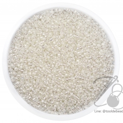 ลูกปัดเม็ดทราย 12/0 สอดไส้ สีขาว (450 กรัม) SKU-04042