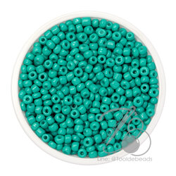 OK Brand ลูกปัดเม็ดทราย 8/0 โทนด้าน สีเขียวน้ำทะเล (450 กรัม) SKU-08272