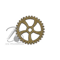 จี้เหล็ก 552 30มม. ลายเกียร์ สีสนิม (1 ชิ้น) SKU-09707