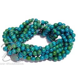 หิน Chrysocolla 4มม. (93 เม็ด) SKU-09298