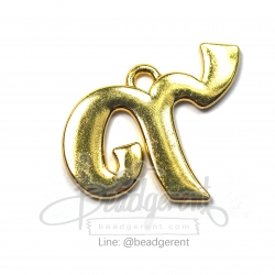 จี้เหล็ก 194 30*27มม. เลข๙ สีทอง (1 ชิ้น) SKU-00569