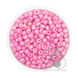 OK Brand ลูกปัดเม็ดทราย 6/0 โทนมุกด้าน สีชมพู (450 กรัม) SKU-08975