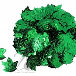 เลื่อมใบเมเปิ้ล 22มม. สีเขียว (80 กรัม) SKU-04541