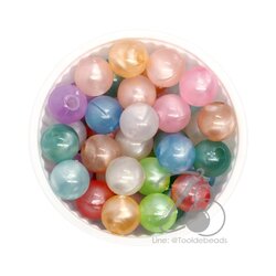 ลูกปัดกิโล ตราเสือ 10มม. โทนมุก (1000 กรัม) SKU-11181