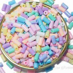 ลูกปัดพาสเทล 4*9มม. ทรงกระบอก (10 กรัม) SKU-01500