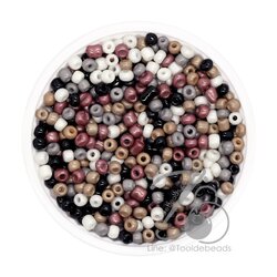 OK Brand ลูกปัดเม็ดทราย 8/0 โทนมุกด้าน สีเมทาลิค (450 กรัม) SKU-08873