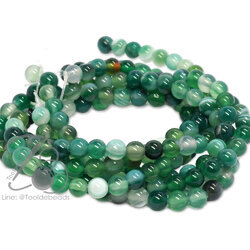 หิน Green Agate 6มม. (60 เม็ด) SKU-01044